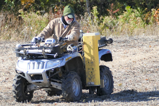 grower taking soil samples in a field