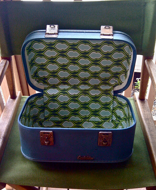 upcycled train case after