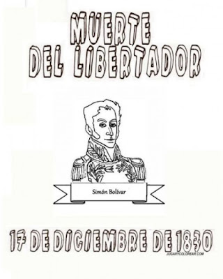 dibujo muerte de Simón Bolívar