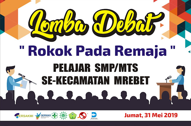 Desain Banner Lomba Debat Tema Rokok 2019 .cdr