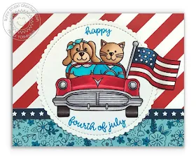 Sunny Studio Stamps Fourth of July Car Parade Card (featuring Sock Hop and Stars & Stripes stamps)