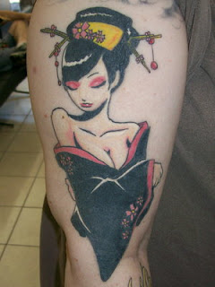 Thigh Japanese Geisha Tattoo Picture 5