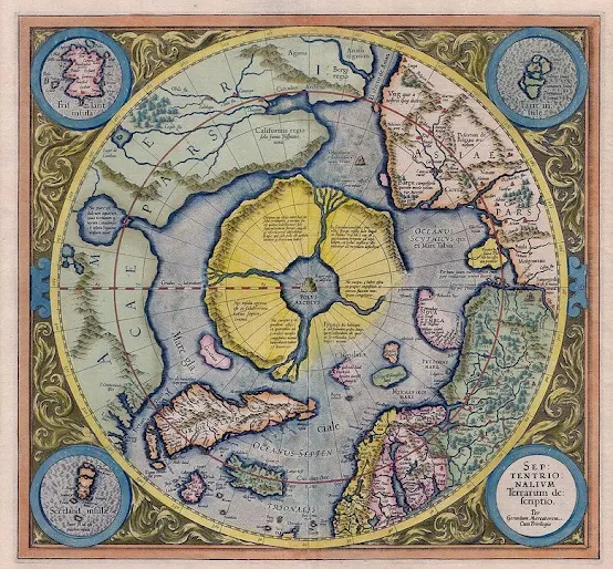 Mercator map with Frisland and Hyperborea