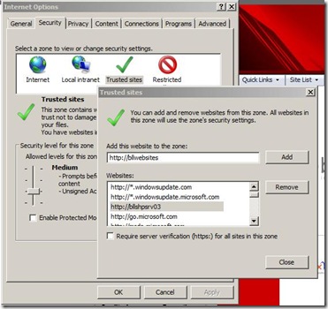 Add To Trusted Sites