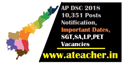 AP DSC 2018 10,351 Posts Notification,Important Dates SGT,SA,LP,PET Vacancies