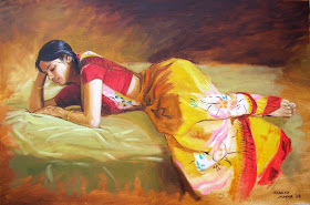 Ilayaraja Paintings: Tamilnadu Girls