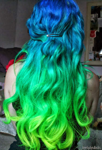 Blue and yellow hair colors style for women