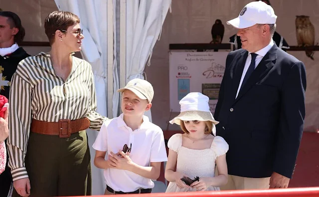 Princess Charlene and Princess Gabriella wore Ralph Lauren outfit. Princess Caroline wore a Skye maxi dress by Melissa Odabash