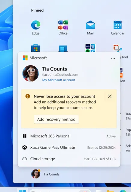 Account Manager nel menu Start, nuovi Widget e altro in arrivo in Windows 11