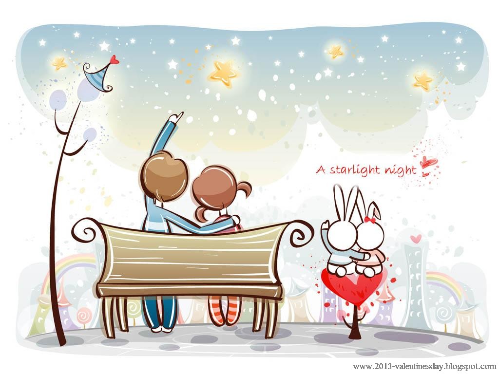 Cute Cartoon Couple Love Hd wallpapers for Valentines day