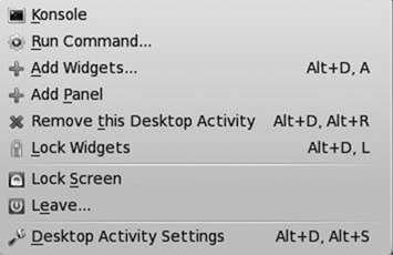 The context menu in KDE.