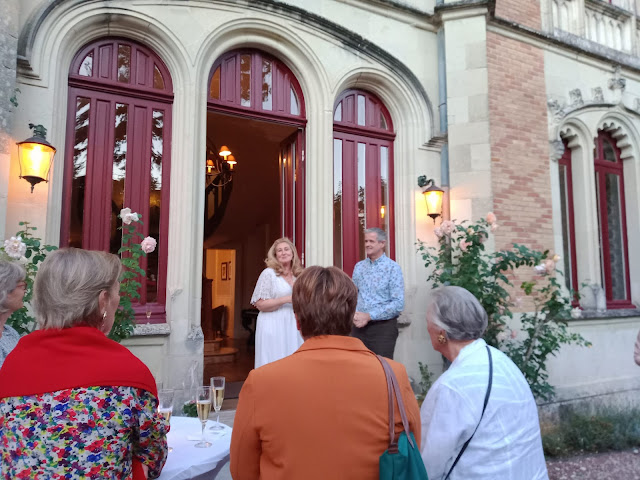 Speech at a chateau party, Vienne, France. Photo by Loire Valley Time Travel.