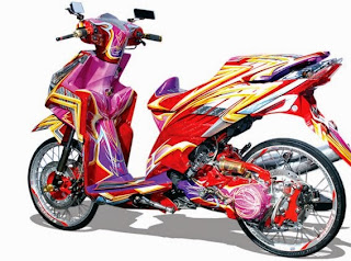 Contoh Modifikasi Motor Honda Konsep Airbrush