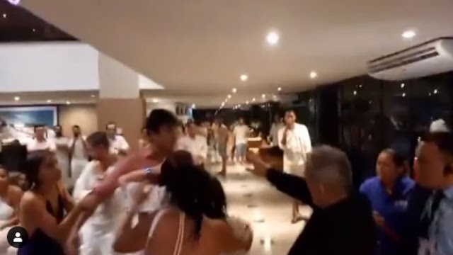 Público detona festa em hotel de luxo durante o réveillon; vídeo registra confusão