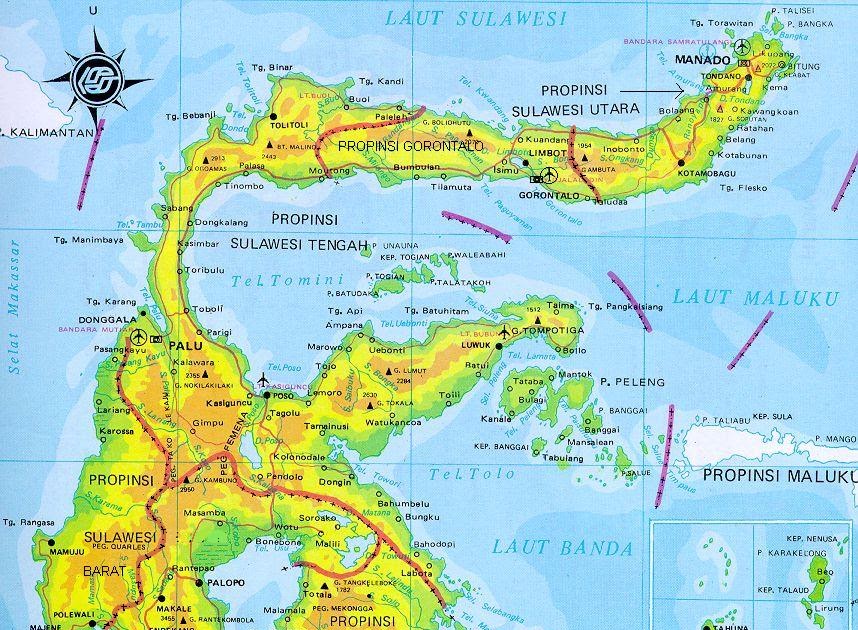 Peta Sulawesi: Peta Pulau Sulawesi