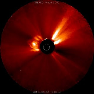 tormenta solar erupcion 3 de agosto de 2011