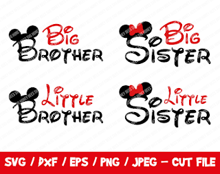 Little Sister, Big Sister, Little Brother, Big Brother, Mickey SVG, Mickey Cut File, Instant Download, Cricut & Silhouette, Mickey Head