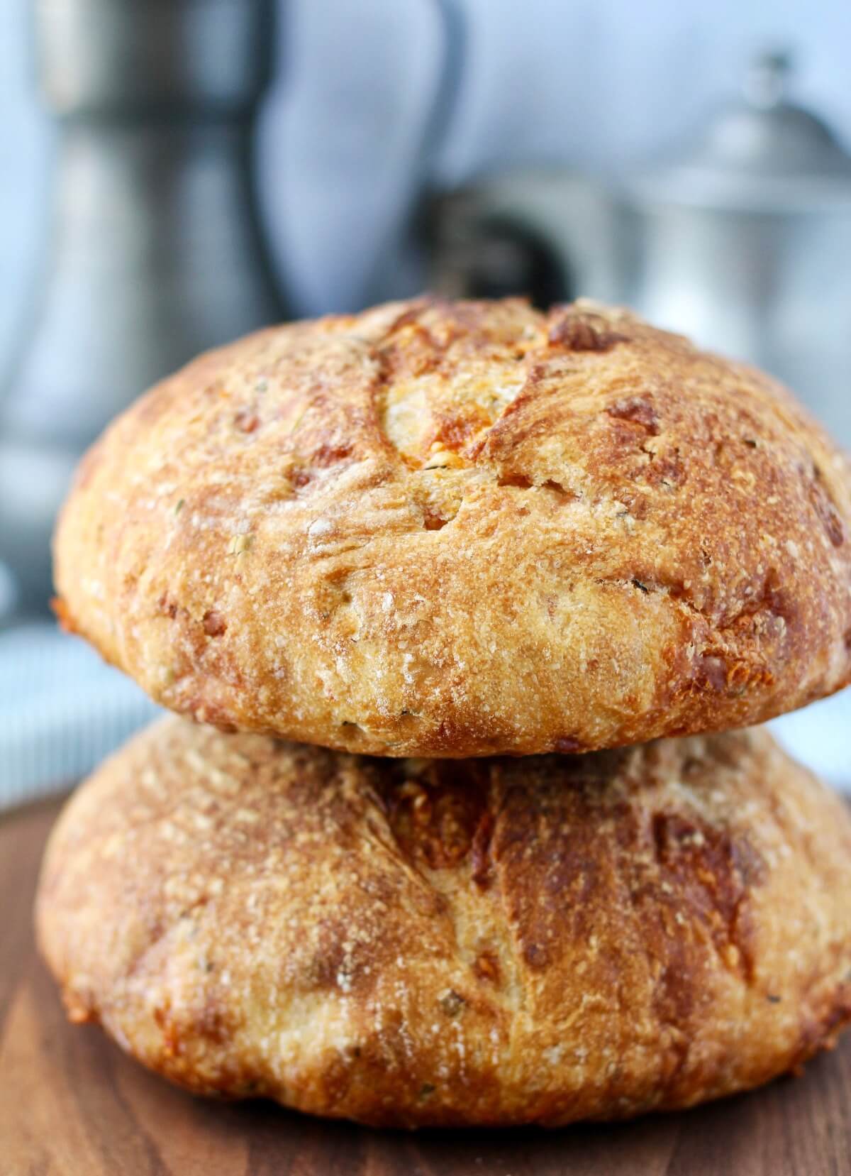 Cheddar Chive Sourdough Bread with cheesy drips