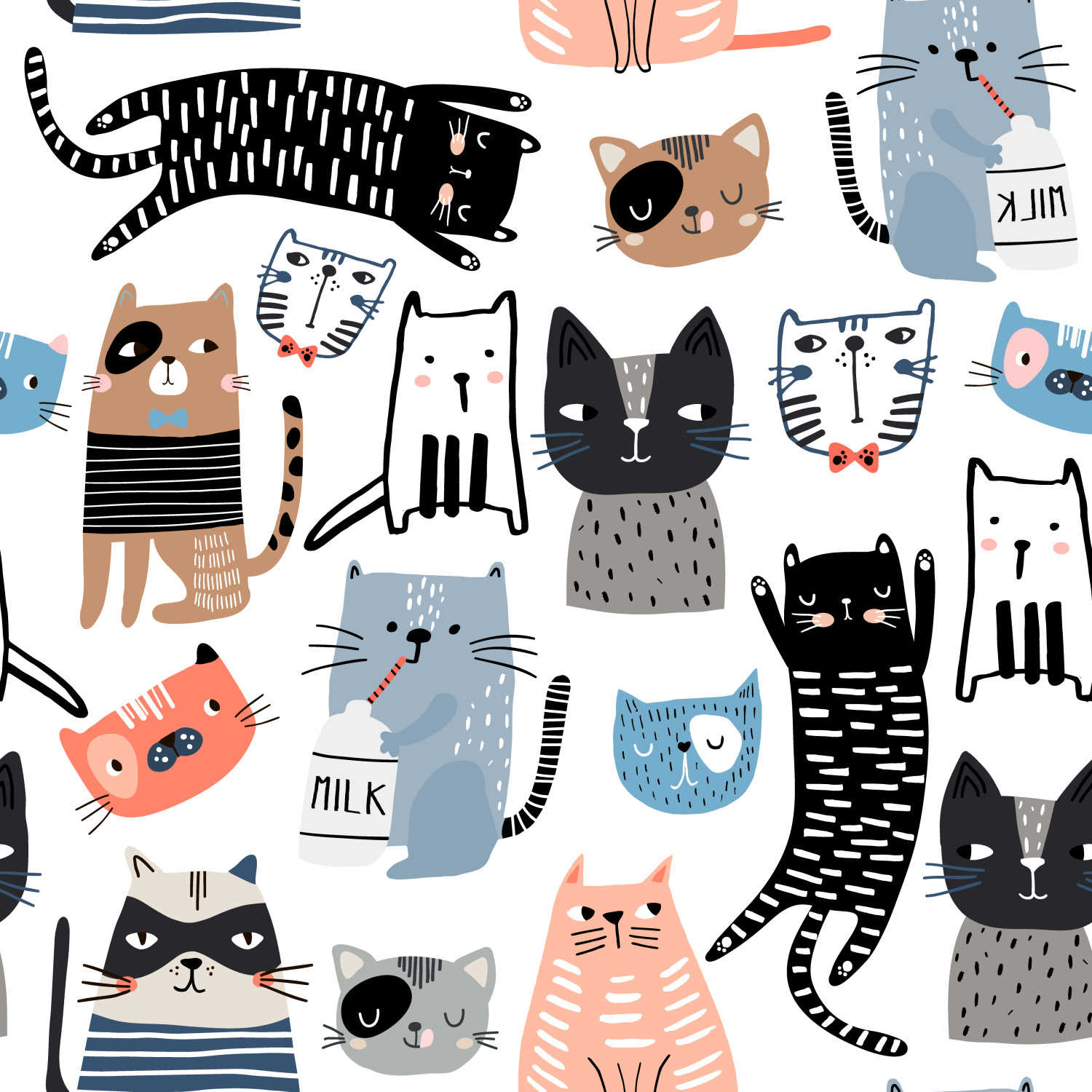 cat cartoon set