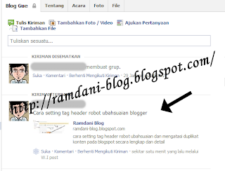 Kirim artikel blog web otomatis ke group facebook