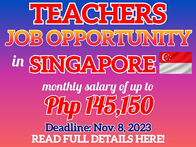 Singapore job opportunity for teachers.