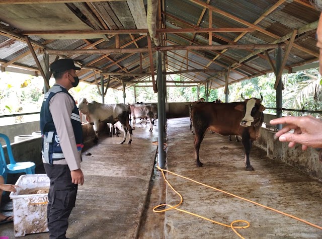 Bhabinkamtibmas Polsek Sipispis Ajak Peternak Jaga Kebersihan Kandang