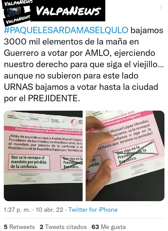 Miembro del crimen organizado presume su voto a favor de AMLO