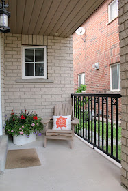 Front porch with railing