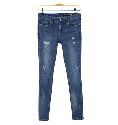 Distressed Skinny Low Rise Jeans