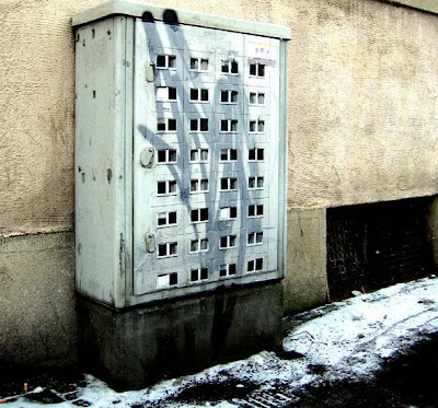 Miniature Buildings - Street Art by Evol Seen On lolpicturegallery.blogspot.com