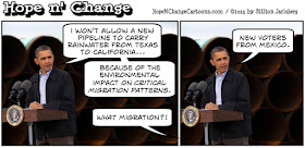 obama, obama jokes, political, humor, cartoon, conservative, hope n' change, hope and change, stilton jarlsberg, texas, rain, california, drought, pipeline