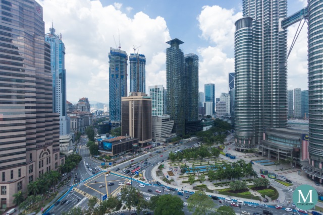 View of Petronas Towers form the Spectacular Room at W Hotel Kuala Lumpur 