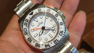 TACTICAL WATCH GMT WHITE DIAL 43mm WHITE CERAMIC BEZEL- AUTOMATIC NH34 GMT