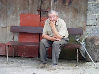 old, man, elderly, osteoarthritis, cane, bench, sitting