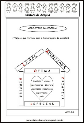 Dia da escola com acróstico