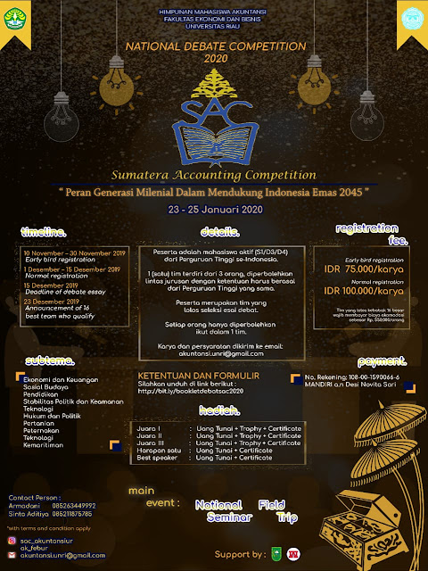 NATIONAL DEBATE COMPETITION 2020 FEB Universitas Riau