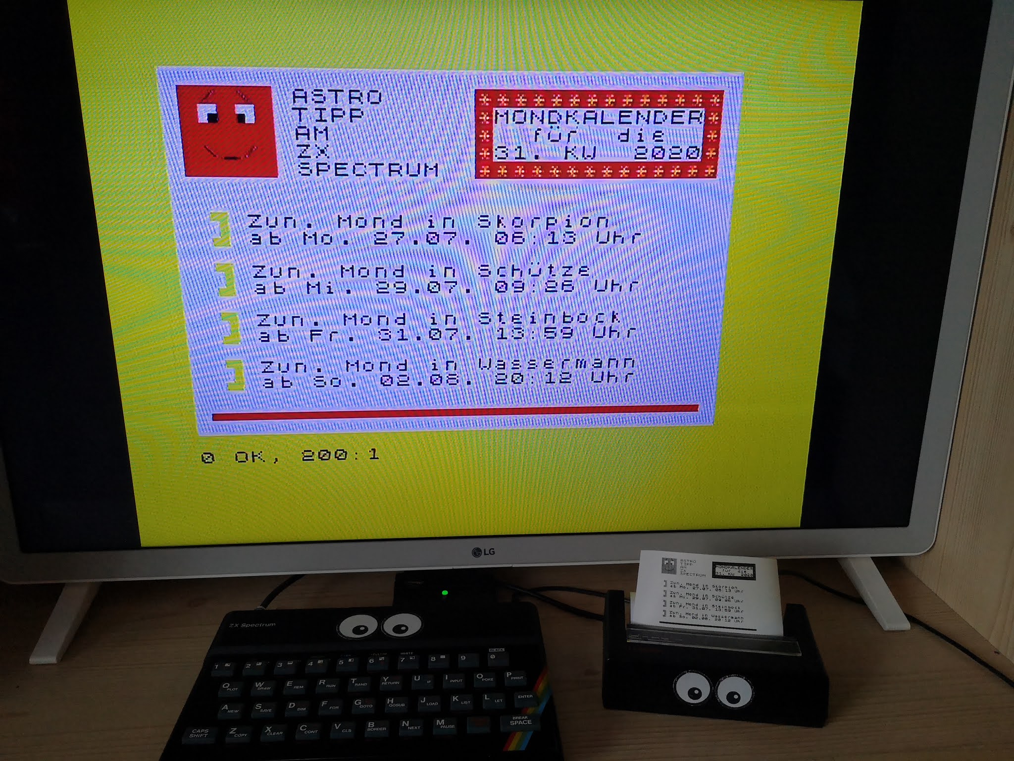 Mondkalender am ZX Spectrum und ZX Printer