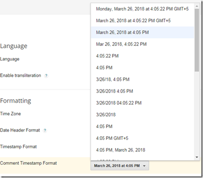 comment timestamp format in blogger