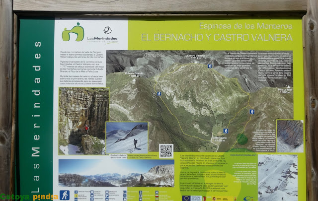 Panel de información de la ruta circular a Castro Valnera desde el Bernacho.