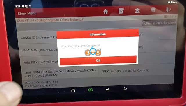 Launch CRP919E BT BMW FRM Coding 7