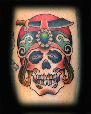 Gypsy Skull with Crown of Roses