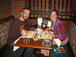 Damo and Nico enjoy Xmas dinner