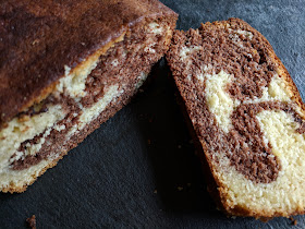 marbled chocolate vanilla loaf cake