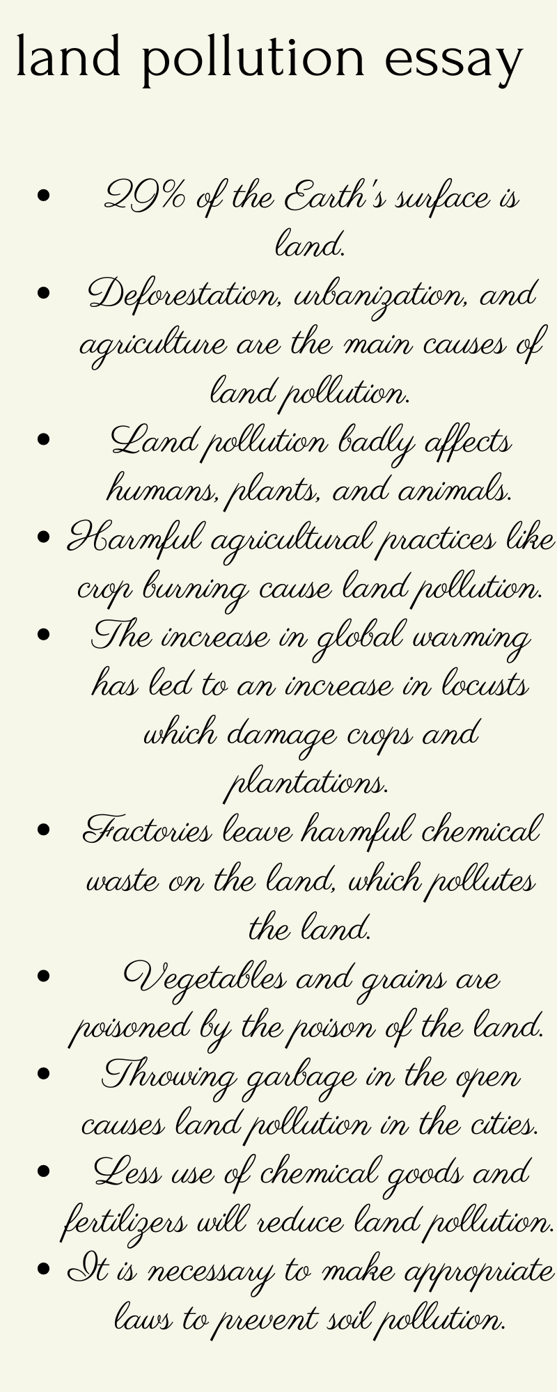 land pollution essay