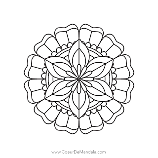 Mandala de fleur à colorier