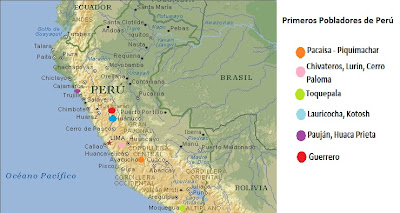mapa primeros pobladores de peru