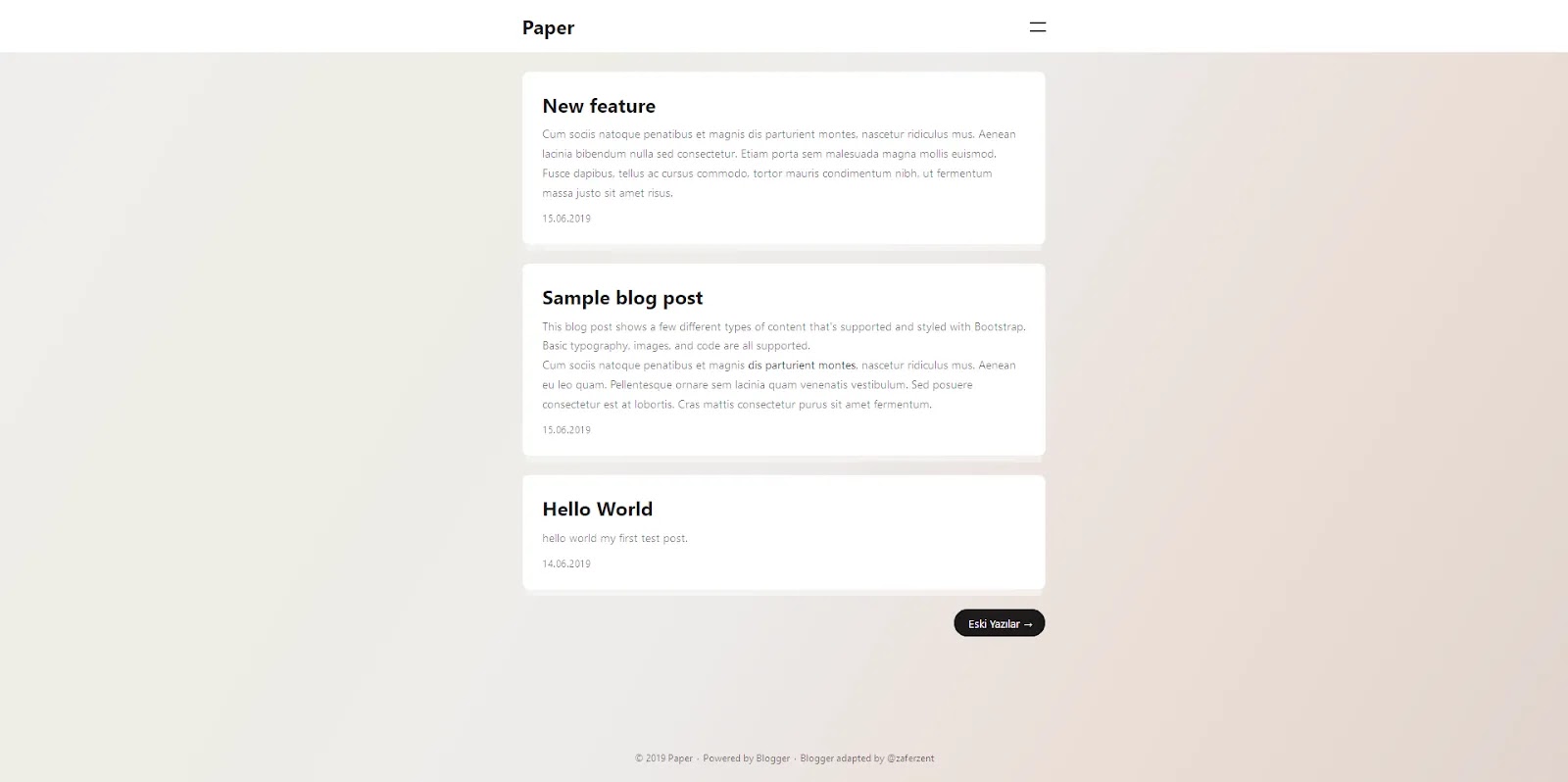 Paper Blogger Teması - Paper Blogger Template