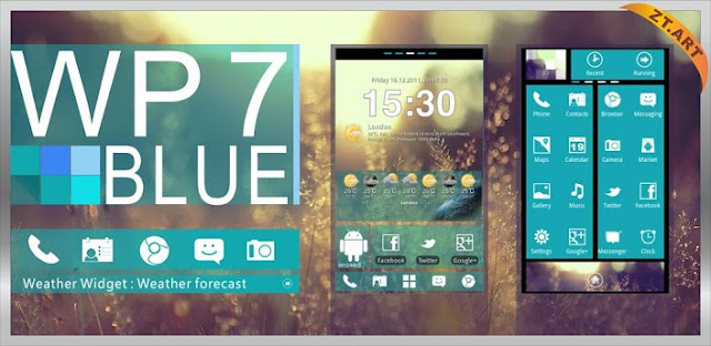 Android WP7blue Theme GO Launcher EX free download