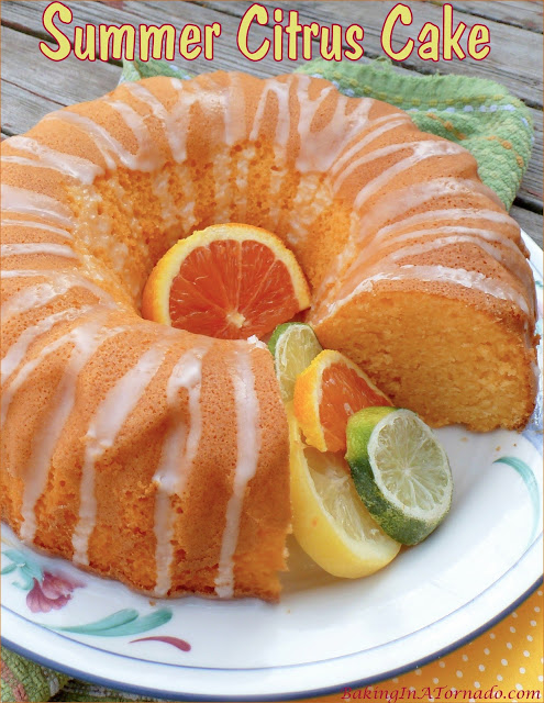 Summer Citrus Cake is bursting with refreshing citrus flavors. | recipe developed by www.BakingInATornado.com | #recipe #bake