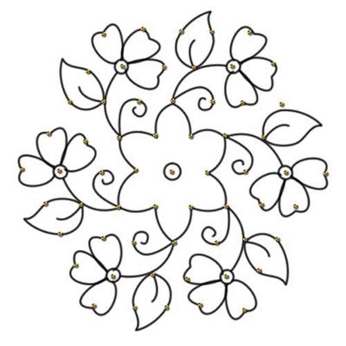 flower dot rangoli design for practice 